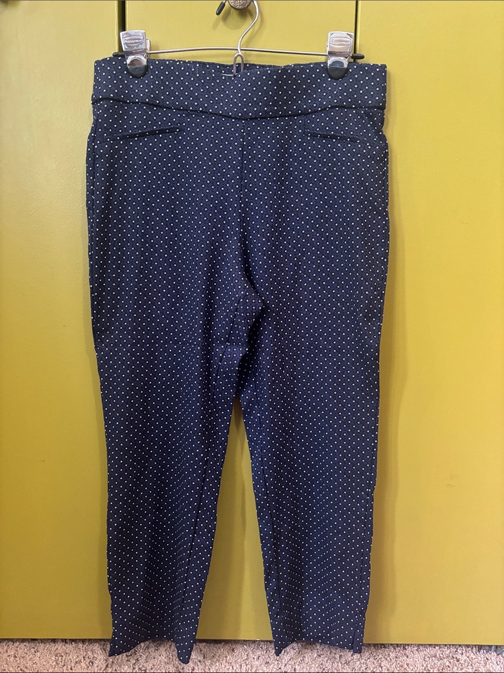 Women's Elle Navy Polka Dot Crop Pants